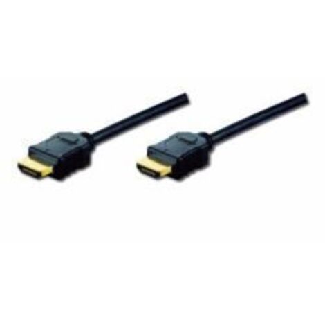 Digitus AK-330107-030-S - High-Speed-HDMI-Kabel mit vergoldetem Ethernet-Anschluss, Stecker Typ A auf Stecker Typ A, 3 m, schwarz