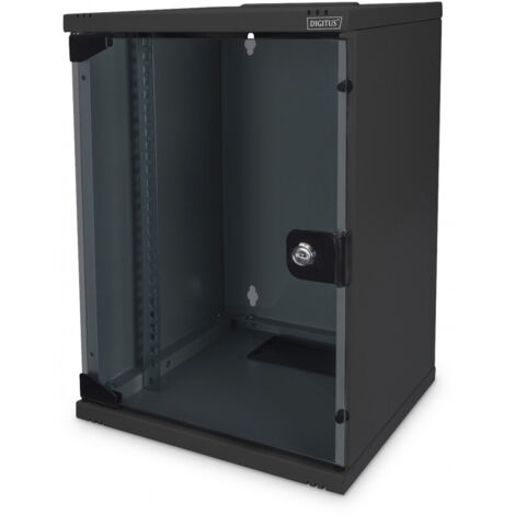 DIGITUS Armoire réseau 10 pouces - 9U - montage mural - HxLxP 464x312x300mm - profondeur utile 250mm - noir (DN-10-09U-B)