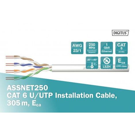 Digitus Assnet250 Cat 6 U-ut Cable Twisted Pairst. Cable 305m