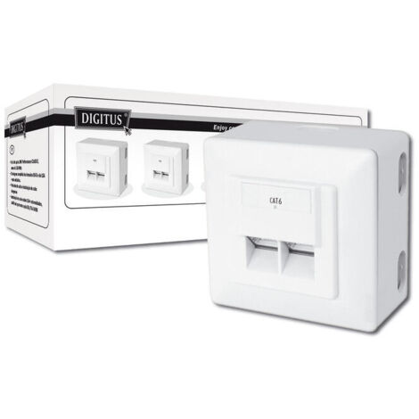 DIGITUS Aufputzdose Cat6 2xRJ45 geschirmt 5er Set weiss
