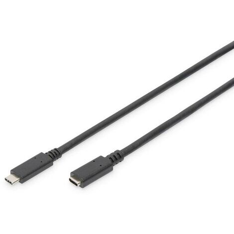Digitus Câble USB USB 2.0 USB-C® femelle, USB-C® mâle 1.50 m noir flexible, feuille de blindage, blindage par tresse AK-300210-015-S Q120222