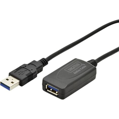 Digitus Câble USB USB 3.2 Gen1 (USB 3.0) USB-A mâle, USB-A femelle 5.00 m noir DA-73104