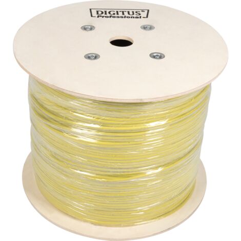 Digitus Cat.7a S/FTP Verlegekabel, simplex, Dca, Kabel, gelb, 1.000 Meter Trommel