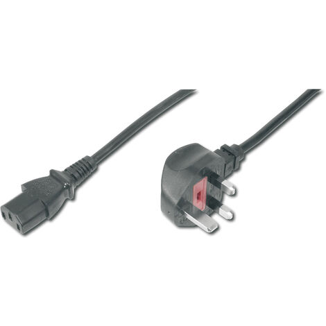 Digitus Computer, Strom, Kaltgeräte Kabel [1x UK-Stecker - 1x Kaltgeräte-Buchse C13] 1.80 m Schwarz