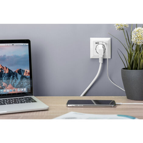 Digitus DA-70613  Unterputz-Steckdose  mit USB  Weiß