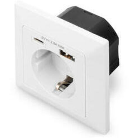 Digitus DA-70615 toma empotrable blanca USB Type-C y USB A