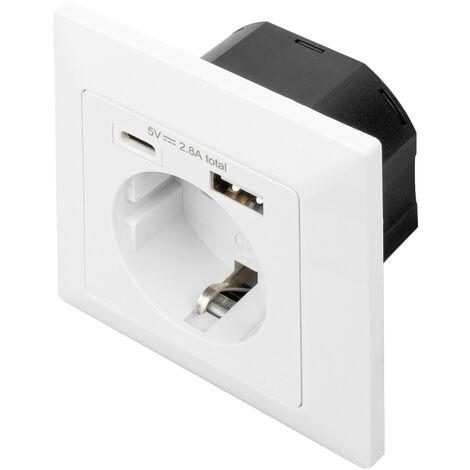 Digitus DA-70615  Unterputz-Steckdose  mit USB  Weiß