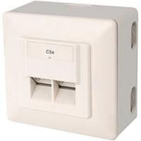Digitus Datenanschlussdose CAT5e AP, Dose, weiß, 2x RJ-45-Buchse