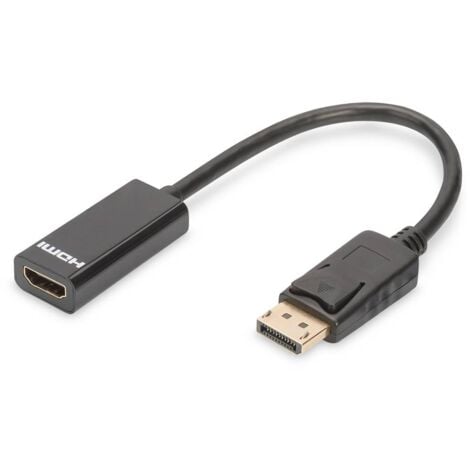 Digitus DB-340400-001-S DisplayPort / HDMI Adaptateur [1x DisplayPort mâle - 1x HDMI femelle] noir rond, blindage doubl