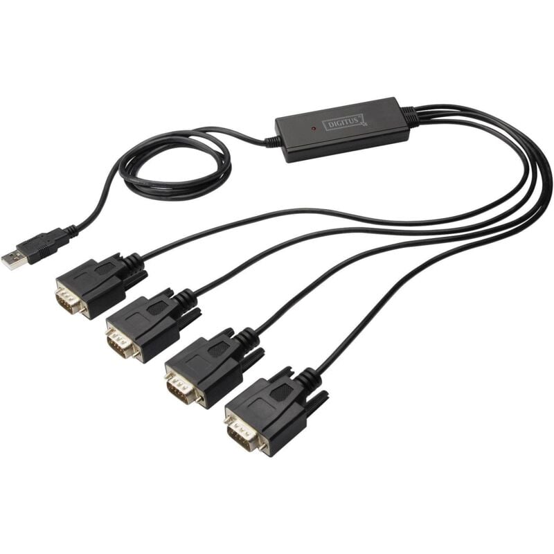 Usb 2.0, série Câble adaptateur [1x usb 2.0 type a mâle - 4x sub-d mâle 9 pôles] 1.50 m - Digitus