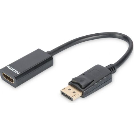 DIGITUS DisplayPort Adapter/Konverter, DP-HDMI Typ A St/Bu, 0.15m
