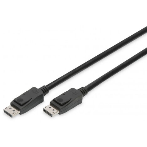 Digitus DisplayPort-Kabel mit Verriegelungen, 8K 30Hz UHD Typ DP/DP Stecker/Stecker, Schwarz, 5 m