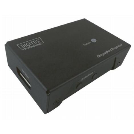 Digitus DisplayPort Repeater, DVI, 2560 x 1600 (WQXGA) , 2560 x 1600 Pixels, Nero, 80 x 12 x 50 mm, USB