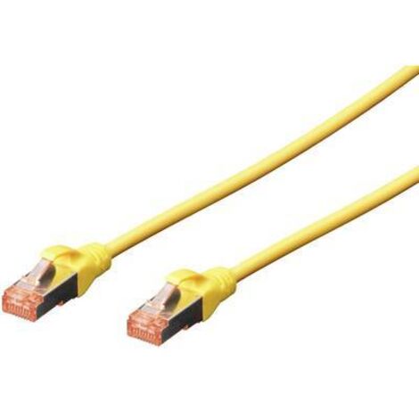 Digitus DK-1644-005/Y RJ45 Câble réseau, câble patch CAT 6 S/FTP 0.50 m jaune sans halogène, torsadé par paire, avec cliquet d'encastrement, igni S138701