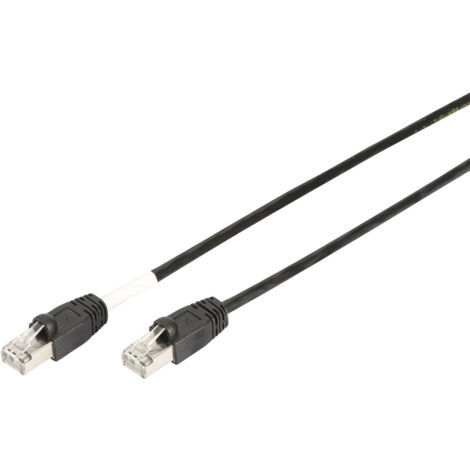 Digitus DK-1644-010/BL-OD RJ45 Patchkabel CAT 6 S/FTP 1.00 m Schwarz UV-Beständig, verdrillte Paare