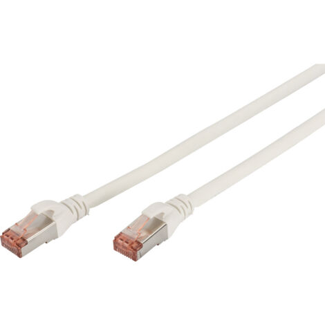 Digitus DK-1644-020/WH RJ45 Netzwerkkabel, Patchkabel CAT 6 S/FTP 2.00 m Weiß Flammwidrig, Foliensch