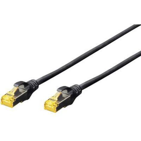 Digitus DK-1644-A-010/BL RJ45 Câble réseau, câble patch CAT 6a S/FTP 1.00 m noir sans halogène, torsadé par paire, avec cliquet d'encastrement, i S138191