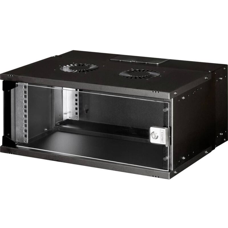 DN-49201 Boîtier mural 19 (l x h x p) 540 x 240 x 400 mm 4 uh noir, noir (ral 9005) - Digitus