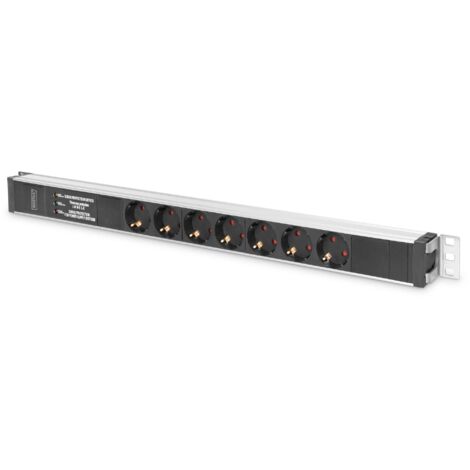 Digitus DN-95412 multipresa nera argento 7 prese