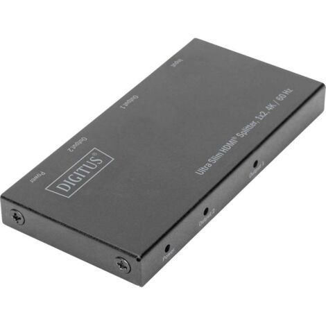 Digitus DS-45322 2 Porte Distributore, splitter HDMI Display a LED , Contenitore in metallo, Predisposto Ultra HD 4096