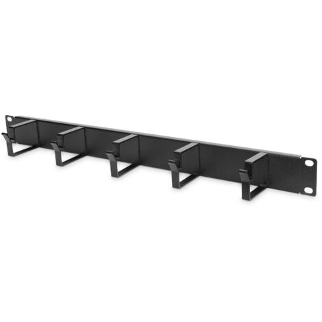 Digitus Kabelmanagement-Panel  DN-97602  Schwarz  5x Kabelmanagement-Ringe (HxT: 40x60 mm). Das Kabelmanagement-Panel wird auf 483 mm breiten Profilschienen montiert (1