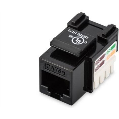 Digitus  Klasse D CAT 5e Keystone-Buchse  DN-93501  Ungeschirmter RJ45 auf LSA  Schwarz  Kabelverlegung über LSA-Streifen, Farbco