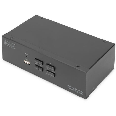 Digitus kvm-switch 4-port 4k hdmi dual-display