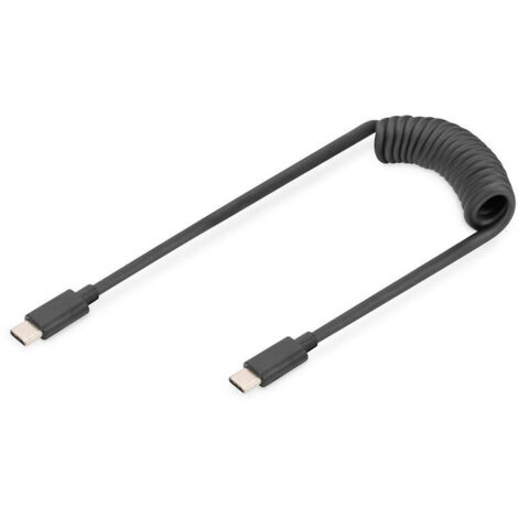 DIGITUS Ladekabel USB-C-USB-C Spiralkabel 1m schwarz