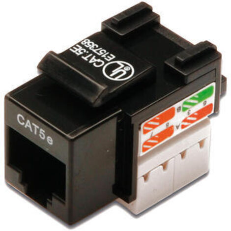 Digitus Módulo Keystone Cat-5e sin apantallar - Toma RJ45-100 MHz 1GBase-T - AWG 26-22 - Montaje sin herramientas - Blanco