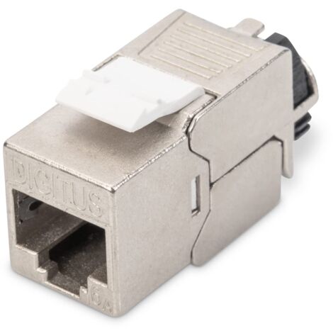 DIGITUS Modulo Keystone Cat-6A schermato - 1 pezzo - Jack RJ45 - 500 MHz 10GBase-T - AWG 26-22 - Progettabile - Con leva di bloccaggio - Montaggio senza attrezzi