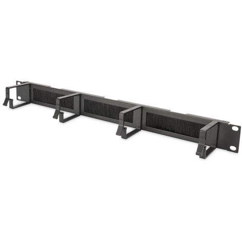 DIGITUS Paneel de Kabelmanagement de mit Leiste de Bürste - 1U - 4 Führungsbügel 44 x 60 mm - 19 Zoll - Für de Netzwerk und Kabel de Netzwerk - Schränke - Schwarz