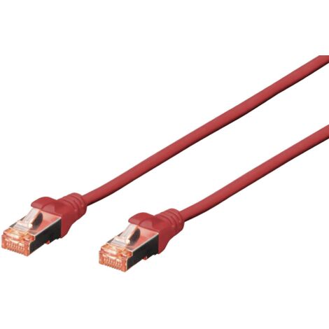 DIGITUS Patchkabel Cat6 SFTP 2xRJ45 1.0m rot Hebelschutz Polybeutel