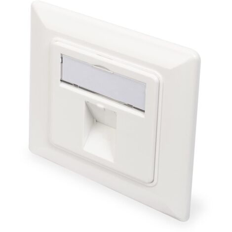 DIGITUS Presa di collegamento per modulo Keystone - 1 porta - Uscita angolata a 45° - Con cappuccio antipolvere - Bianco