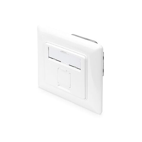 DIGITUS PRISE RÉSEAU CAT 6A CLASS EA, BLINDÉE 1X RJ45, LSA, BLANC PUR, MONTAGE ENCASTRÉ, 8 DIRECTIONS DN-9010/8-1