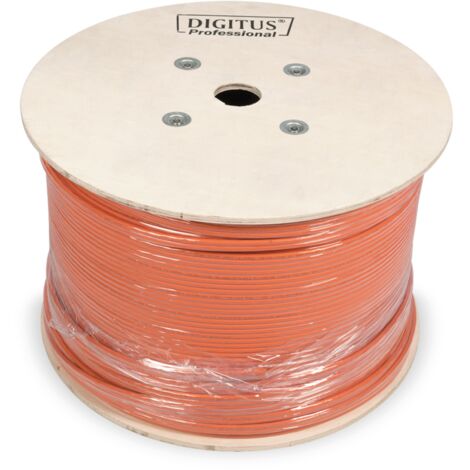 Digitus Professional Cat7 S/FTP Verlegekabel simplex, Dca, Kabel, orange, 1.000 Meter Trommel