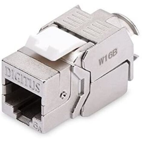 DIGITUS Professional DN-93615 CAT 6A Keystone Jack blindado, 500 MHz, ISO/IEC 11801:2002 AM2:2009/09, montaje sin herramientas, juego (48 unidades, Keystone Jacks)