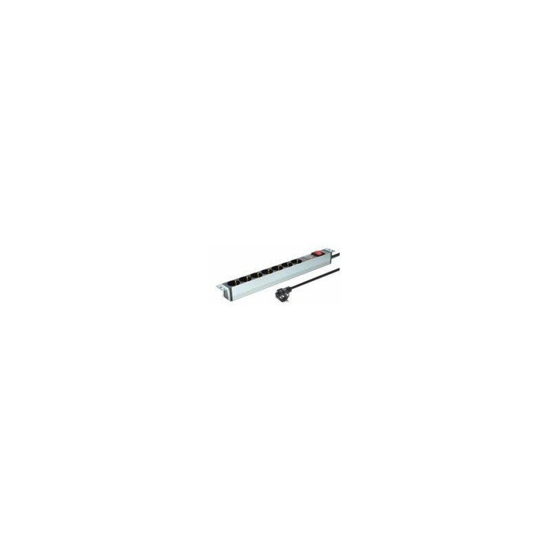 

Digitus - Regleta de 7 tomas (48,3 cm (19"), protección contra sobretensión, interruptor, 16A, 4000W), color negro