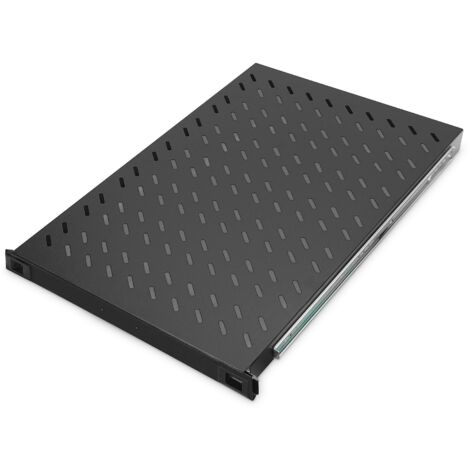 Digitus Ripiano Per Armadio 1 Unita' Profondita' 720 Mm. Capacita' Di Carico 80 Kg. Colore Nero Estraibile Su Binari Telescopici Con Viti
