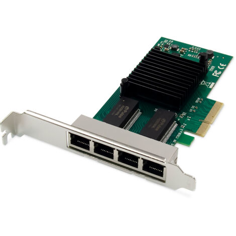 Digitus Scheda di rete Gigabit Ethernet a 4 porte, RJ45, PCI Express, Intel I350