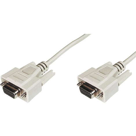Digitus Seriell Anschlusskabel [1x D-SUB-Buchse 9pol. - 1x D-SUB-Buchse 9pol.] 2.00 m Beige
