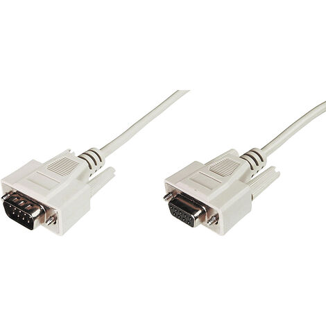 Digitus Seriell Verlängerungskabel [1x D-SUB-Stecker 9pol. - 1x D-SUB-Buchse 9pol.] 3.00 m Beige