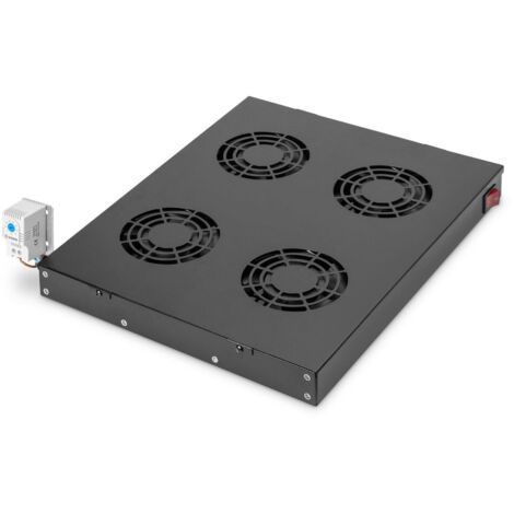 Digitus Sistema Di Ventilazione Con Termostato Montaggio Frontale In Armadio 19” Con 4 Ventole - Colore Nero