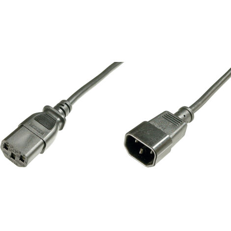 Digitus Strom Anschlusskabel [1x Kaltgeräte-Stecker C14 - 1x Kaltgeräte-Buchse C13] 1.20 m Schwarz