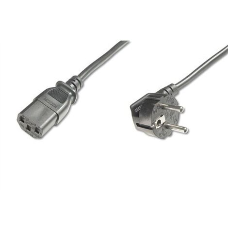 Digitus Strom Anschlusskabel [1x Schutzkontakt-Stecker - 1x Kaltgeräte-Buchse C13] 0.75 m Schwarz