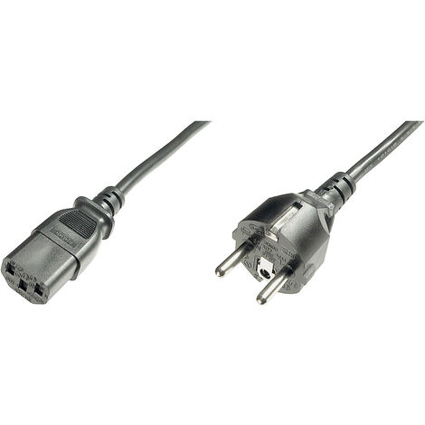 Digitus Strom Anschlusskabel [1x Schutzkontakt-Stecker - 1x Kaltgeräte-Buchse C13] 1.20 m Schwarz
