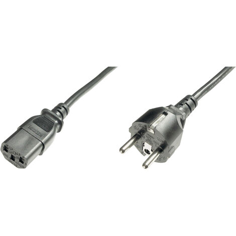 Digitus Strom Anschlusskabel [1x Schutzkontakt-Stecker - 1x Kaltgeräte-Buchse C13] 1.20 m Schwarz
