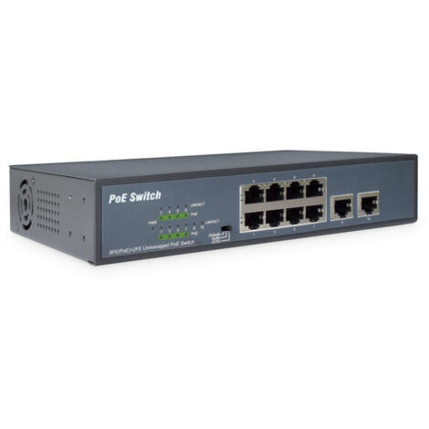 DIGITUS Switch 8-Port 10/100 120W PoE Unmanaged schwarz