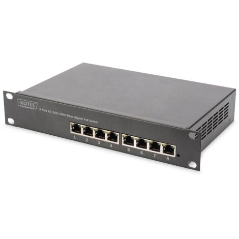 Digitus Switch DN-95317 con 8 Porte Gigabit Ethernet 10/100/1000 PoE+