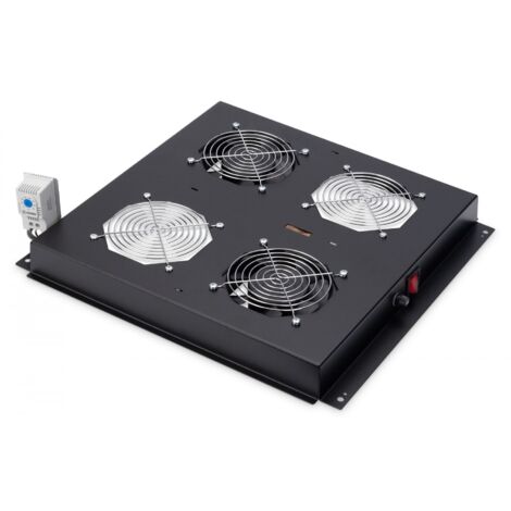 DIGITUS Unité de Ventilation de Toit pour Armoire NG (Dynamic/Unique) & Armoire SRV (DDynamic) – 2 Ventilateurs