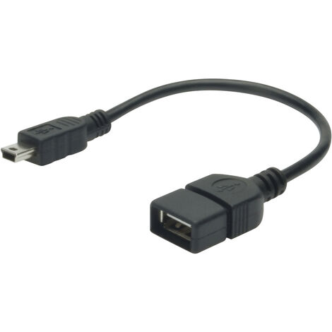 Digitus USB 2.0 Adapter [1x USB 2.0 Stecker Mini-B - 1x USB 2.0 Buchse A] AK-300310-002-S 20.00 cm